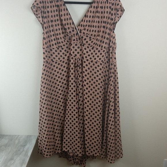 ModCloth Polka Dot Chiffon Swing Dress Full - Picture 4 of 8